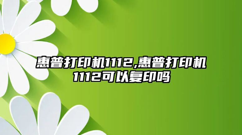 惠普打印機1112,惠普打印機1112可以復印嗎