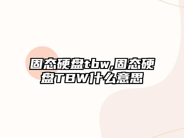 固態(tài)硬盤tbw,固態(tài)硬盤TBW什么意思