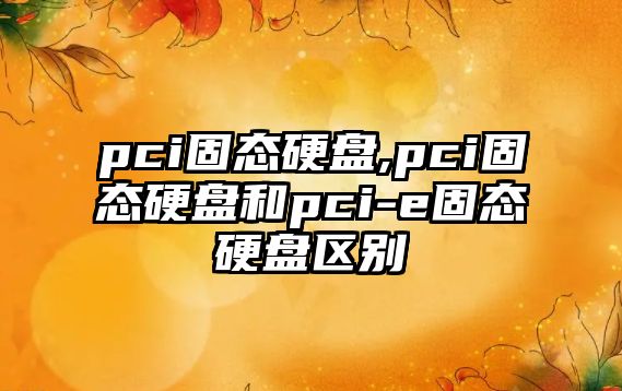 pci固態(tài)硬盤(pán),pci固態(tài)硬盤(pán)和pci-e固態(tài)硬盤(pán)區(qū)別