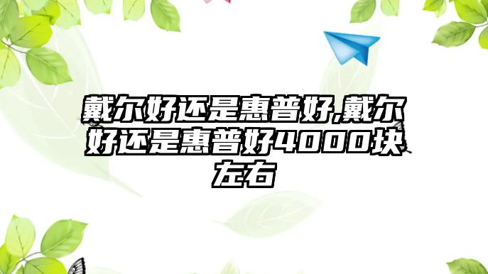 戴爾好還是惠普好,戴爾好還是惠普好4000塊左右