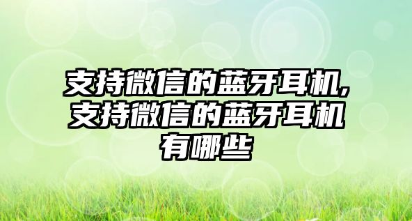 支持微信的藍(lán)牙耳機(jī),支持微信的藍(lán)牙耳機(jī)有哪些