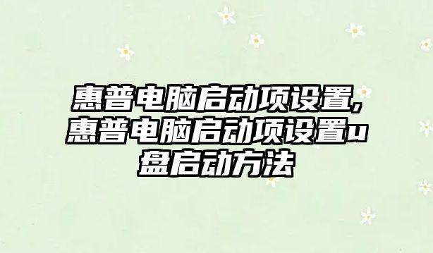 惠普電腦啟動(dòng)項(xiàng)設(shè)置,惠普電腦啟動(dòng)項(xiàng)設(shè)置u盤啟動(dòng)方法